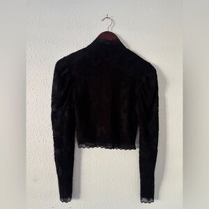 Cider Black Lace Long Sleeve Blouse